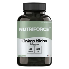 Boîte de Ginkgo biloba NutriForce, extrait titré à 6 pour cent de terpènes